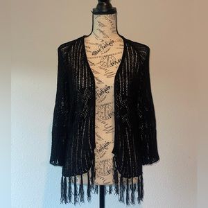 Black crochet cover up